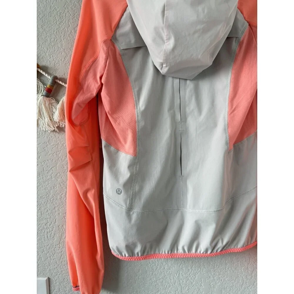 Lululemon Run Stash & Dash Half Zip Pullover Reflective Loose Fit Pop Orange 4